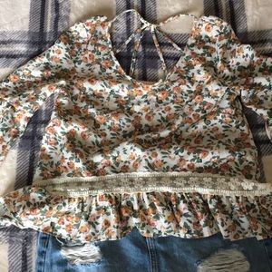 Cute floral top with bell sleeves